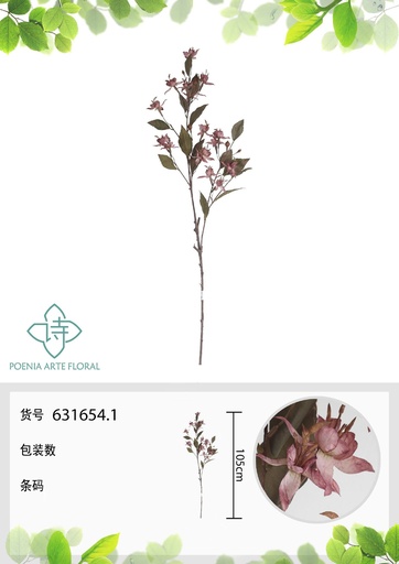 [631654.1] Vara de flor de estrella artificial 95 cm - Flores decorativas exuberantes