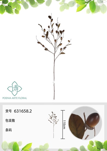 [631658.2] Vara de olivo con frutos artificial 110 cm - Decoración floral atractiva
