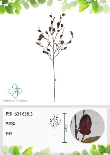 [631658.3] Vara de olivo con frutos artificial 110 cm - Accesorios decorativos naturales