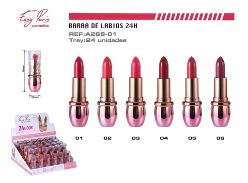 [A268-01] Labios de 24 horas 24 unidades - Cosméticos y maquillaje de larga duración
