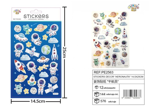 [PE2563] Stickers decorativos "Aeronauta" 14,5x25 cm - Pegatinas infantiles decorativas