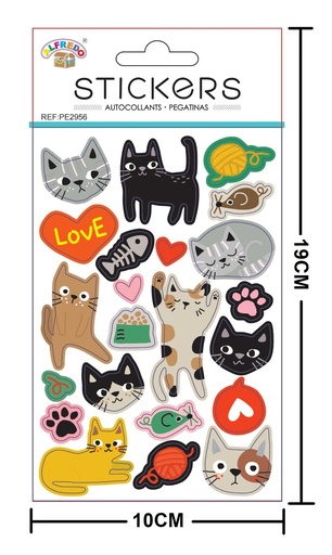 [PE2956] Stickers "Gato" 10x19 cm - Pegatinas decorativas temáticas