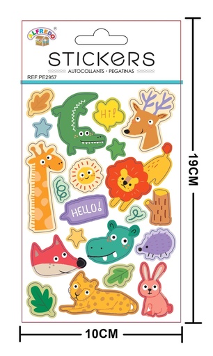 [PE2957] Stickers "Animales" 10x19 cm - Pegatinas decorativas temáticas
