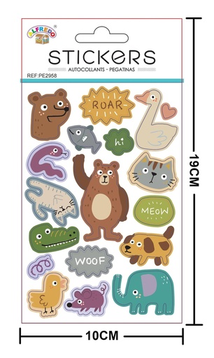 [PE2958] Stickers "Animales" 10x19 cm - Pegatinas decorativas temáticas