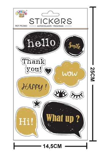 [PE2963] Stickers decorativos "Happy" 14,5x25 cm - Pegatinas infantiles decorativas