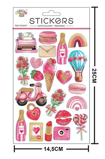 [PE2977] Stickers decorativos "Corazón" 14,5x25 cm - Pegatinas infantiles decorativas