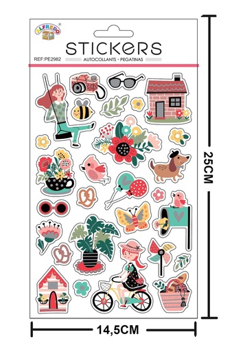 [PE2982] Stickers decorativos "Flor" 14,5x25 cm - Pegatinas infantiles decorativas