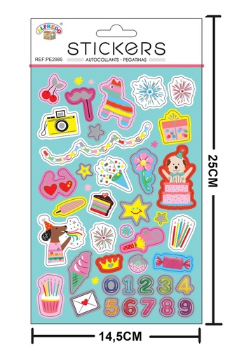 [PE2985] Stickers decorativos "Fiesta" 14,5x25 cm - Pegatinas infantiles decorativas