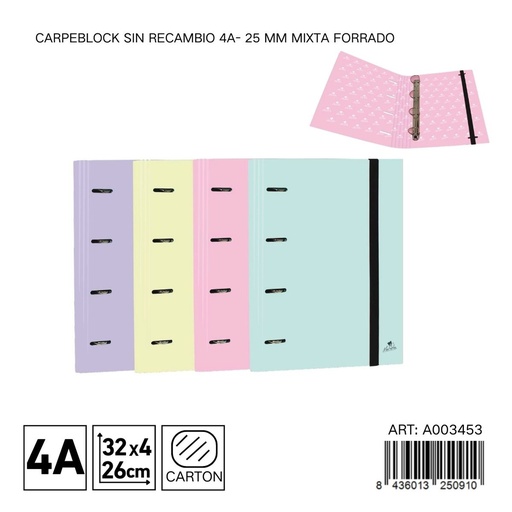 [A003453] Carpeta 4 agujeros sin recambio 32x26x4 cm - Archivadores de oficina