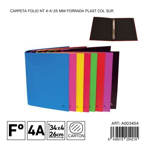 [A003454] Carpeta folio NT 4-A-25 mm forrada - Archivadores de oficina