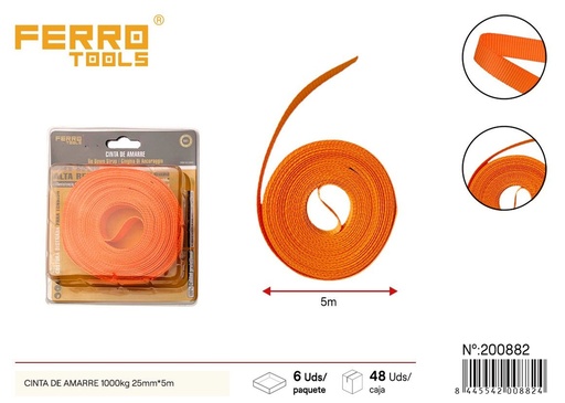 [200882] Cinta de amarre 1000 kg 25 mm x 5 m - Novedades para el hogar