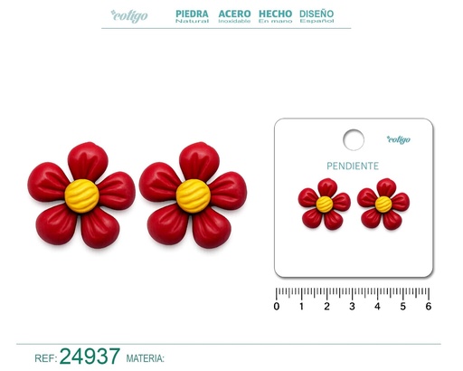 [24937] Pendiente de flor - Joyería y accesorios