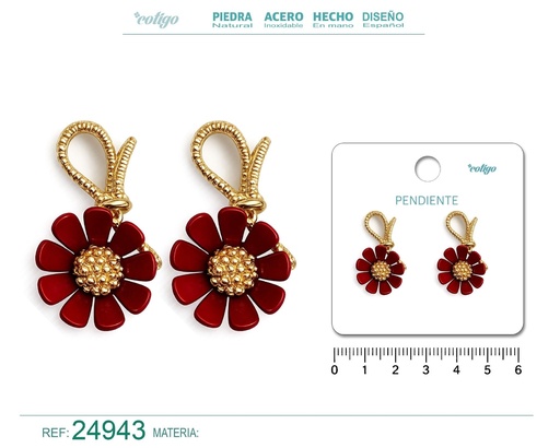 [24943] Pendiente de flor - Joyería y accesorios