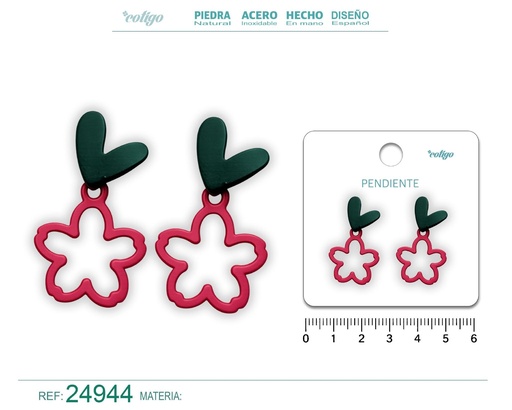 [24944] Pendiente de flor - Joyería y accesorios