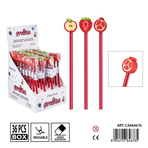 [0238188] Lápiz con goma 17.5 + 2.5 cm - Herramientas de escritura y lápices