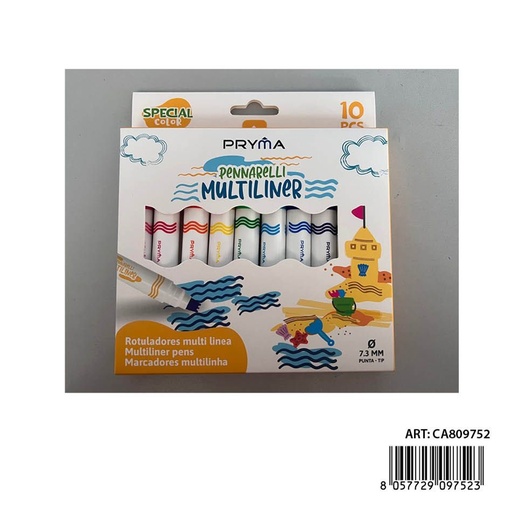 [0240926] Ratolador multi línea 10 colores - Papelería de pintura