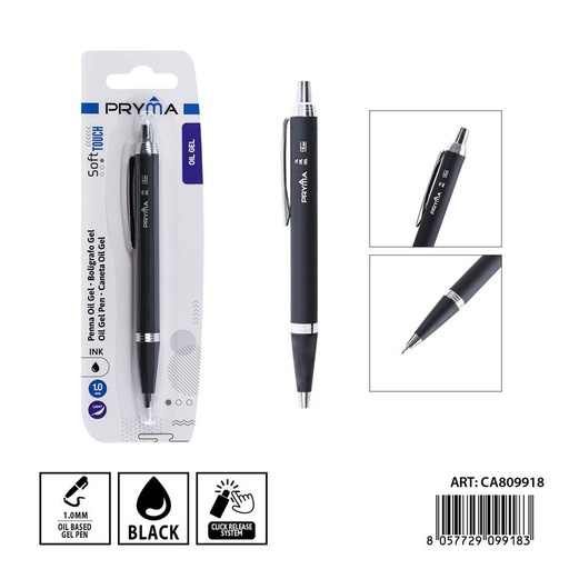 [0241749] Bolígrafo de gel 1mm negro - Papelería de escritura