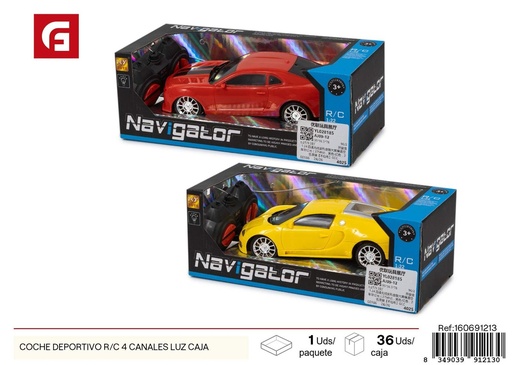 [160691213] Coche deportivo R/C 4 canales con luz en caja - Diversión a control remoto