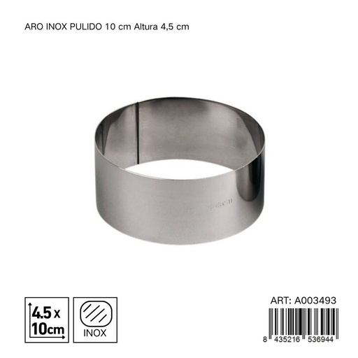 [A003493] ARO INOX PULIDO 10 CM - Utensilios de repostería y moldes