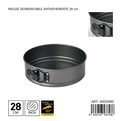 [A003490] Molde desmoldable antiadherente redondo 28 cm - Utensilios para repostería