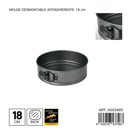 [A003485] Molde desmoldable antiadherente redondo 18 cm - Utensilios para repostería