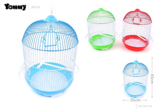 [YM7348] Jaula redonda para mascotas 35x43 cm - Espacio seguro para aves