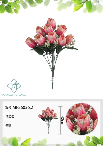 [MF26036.2] Ramo de tulipanes de 9 cabezas 42 cm - Flores artificiales