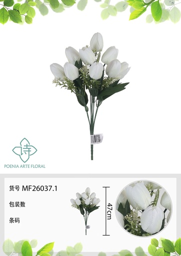 [MF26037.1] Ramo de tulipanes de 9 cabezas 47 cm - Flores artificiales