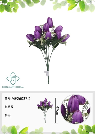[MF26037.2] Ramo de tulipanes de 9 cabezas 47 cm - Flores artificiales