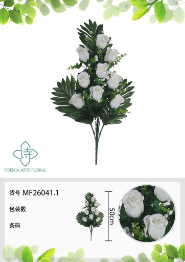 [MF26041.1] Ramo de rosas de 9 cabezas 50 cm - Flores artificiales