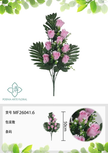 [MF26041.6] Ramo de flores artificiales Rosa 50 cm - Decoración floral artificial
