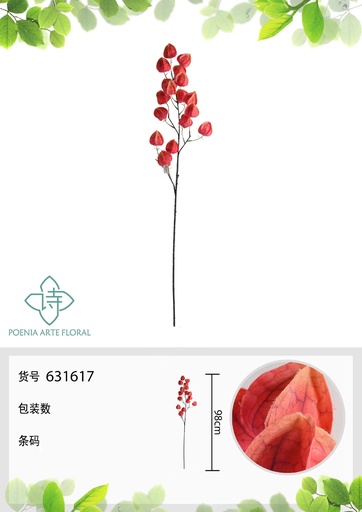 [631617.4] Ramo de flores artificiales Fruta de linterna 3D 98 cm - Nueva colección