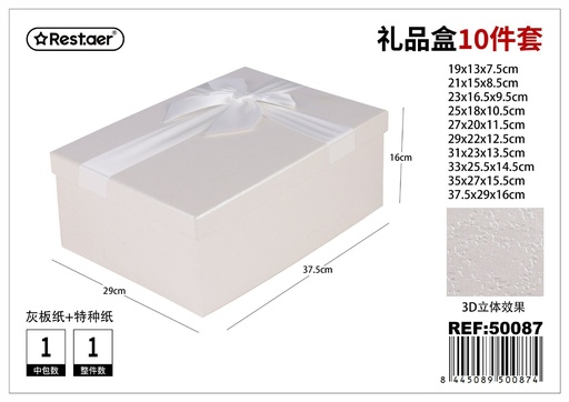 [50087] Caja 10 piezas rectangular 37.5x29x16 cm - Almacenamiento y papelería