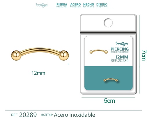 [20289] Piercing de acero antialérgico color dorado - Joyería y accesorios