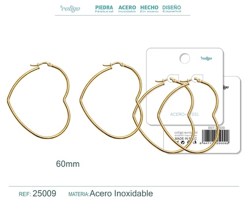 [25009] Aro de acero 60mm color plateado - Joyería y accesorios