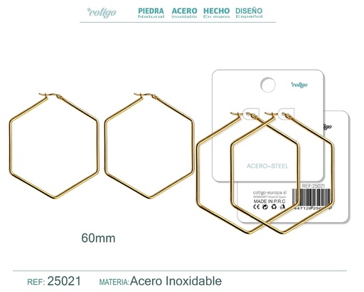 [25021] Aro de acero plateado de 60 mm - Joyas de acero