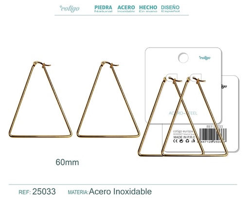 [25033] Aro de acero plateado de 60 mm - Joyas de acero