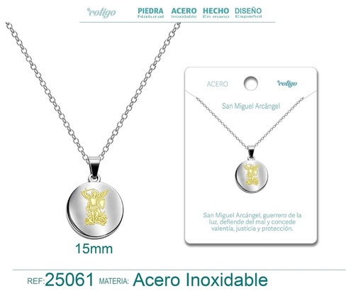 [25061] Colgante de San Miguel de Arcángel de acero inoxidable - Joyas religiosas y colgantes