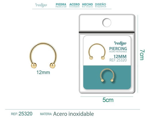 [25320] Piercing de acero antialérgico dorado - Joyas de body piercing