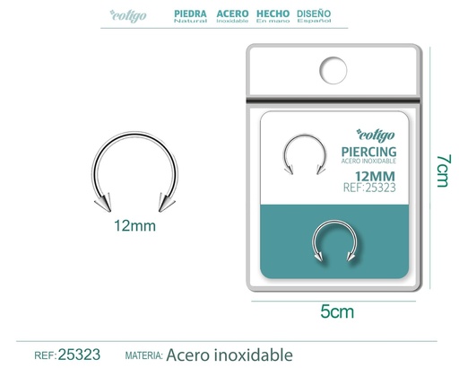[25323] Piercing de acero antialérgico plateado - Joyas de body piercing