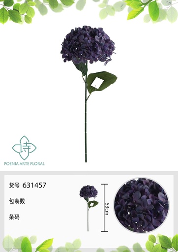 [631457AZUL] Ramo decorativo de flor en 3D - 53 cm