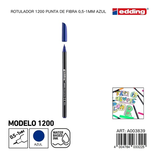[A003839] EDDING rotulador 1200 punta de fibra 0.5-1mm azul - Material de oficina