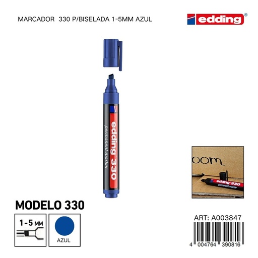 [A003847] EDDING marcador 330 p/biselada 1-5mm azul - Material de oficina