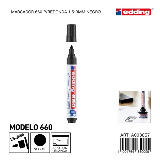[A003857] EDDING marcador 660 p/redonda 1.5-3mm negro - Material de oficina