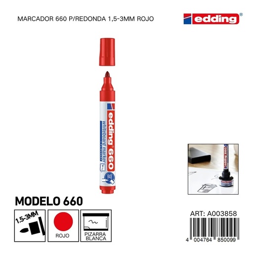 [A003858] EDDING marcador 660 p/redonda 1.5-3mm rojo - Material de oficina