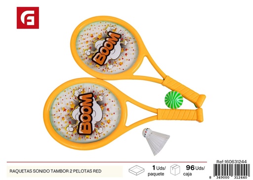 [160631244] Raquetas de ping-pong con sonido de tambor y 2 pelotas - Juguetes de deportes