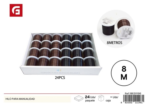 [186311196] Hilo de cera coreano 1.0mm 8M negro y café - Accesorios de costura y manualidades