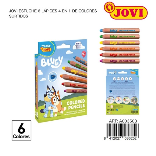 [A003503] Lápices de colores Jovi 6 unidades - Material de manualidades y arte