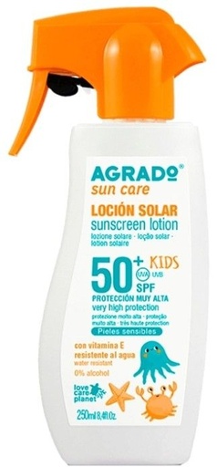 [8433295073121] Protector solar kids SPF50+ 250ml Agrado - Cremas y aceites para el cuidado de la piel