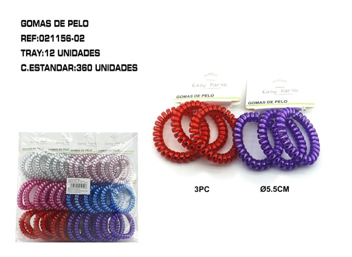 [021156-02] Coletero de cable 5.5 cm 12/u - Accesorios para el cabello y coleteros